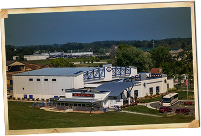 The Liberty Aviation Museum, Hangar One, and Tin Goose Diner as viewed from the air